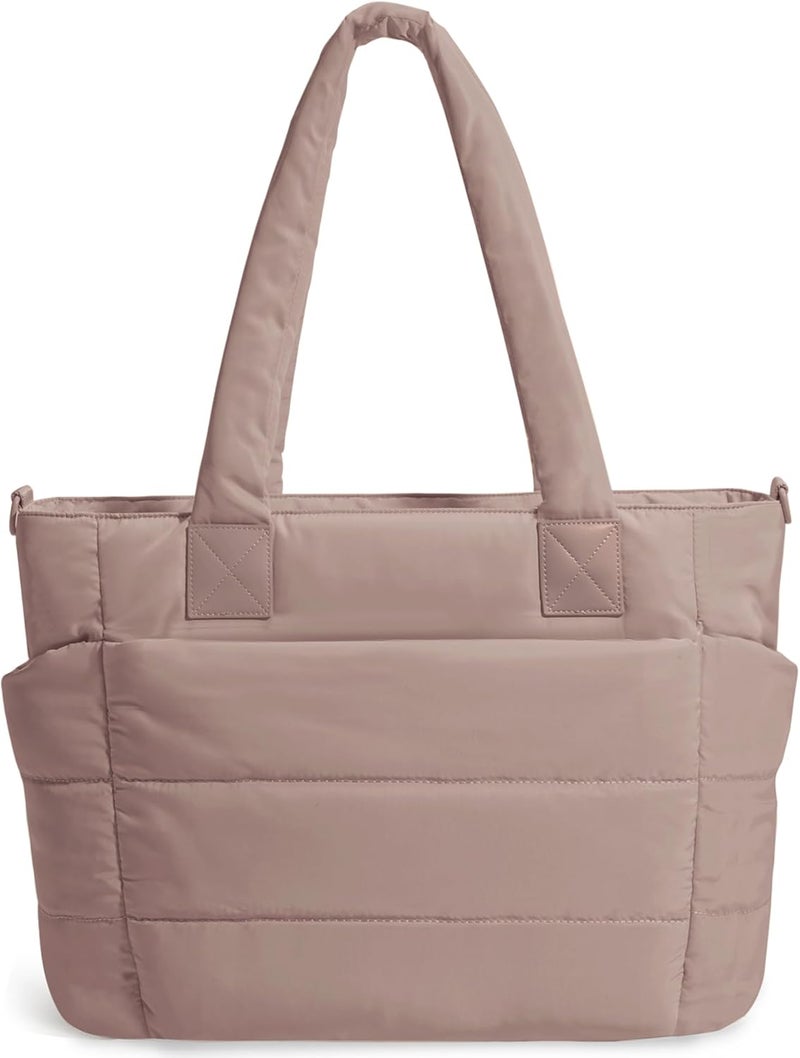 GASSDA Tote Bag for Women Puffer Tote Bag Large Nurse Bags Shoulder Handbag with Zipper for Work Travel - Image 1